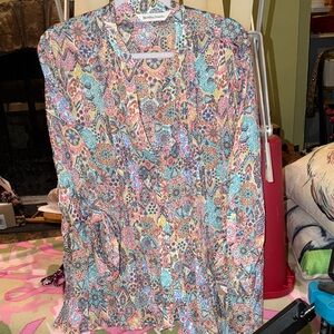 Draper James Colorful Patterned Blouse